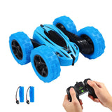 FunsLane RC Stunt Car con Control Remoto, 2.4 GHz RC Racing Trucks Off Road, 4WD Doble Cara 360 ° Giros y Volteretas RC Crawler Juguetes al Aire Libre para niños, Azul