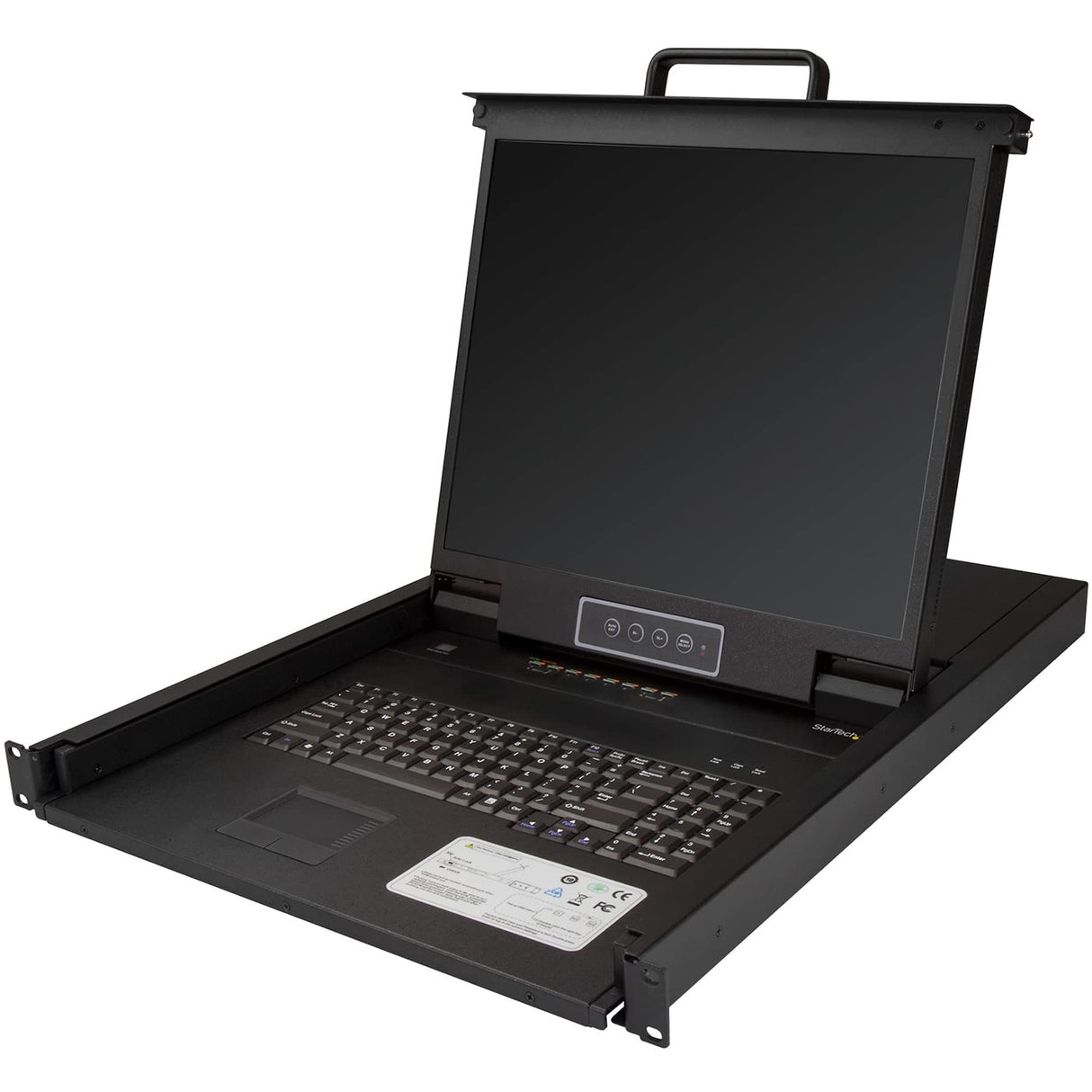 StarTech.com Consola KVM de 8 puertos para Montaje en Rack - Teclado QWERTY - con Cables de 1,8m - Conmutador KVM con Monitor LCD de 19" - Switch KVM LCD 1U OSD - 50.000 MTBF - USB + VGA (RKCONS1908K)