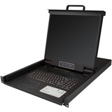 StarTech.com Consola KVM de 8 puertos para Montaje en Rack - Teclado QWERTY - con Cables de 1,8m - Conmutador KVM con Monitor LCD de 19" - Switch KVM LCD 1U OSD - 50.000 MTBF - USB + VGA (RKCONS1908K)