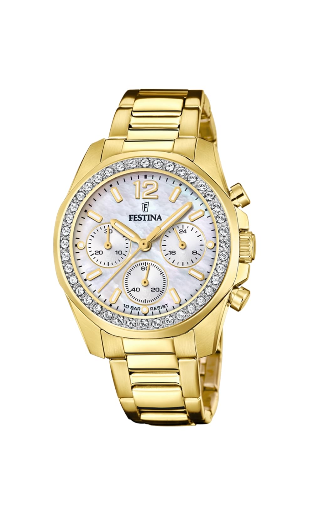 Festina Reloj Mujer F20609/1 Boyfriend Collection Caja de Acero Inoxidable 316l Dorado Correa de Acero Inoxidable 316l Dorado