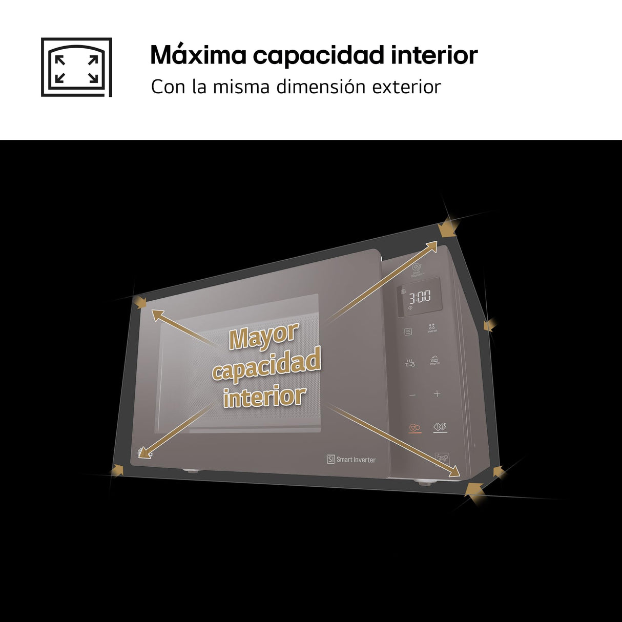 LG MH7235GPS - Microondas con Grill 2 en 1, 32L, Smart Inverter 1200 W, Panel Táctil y Giratorio, Cocina Rápida y Uniforme, Display LED, Easy Clan, Ahorro Energético, Negro