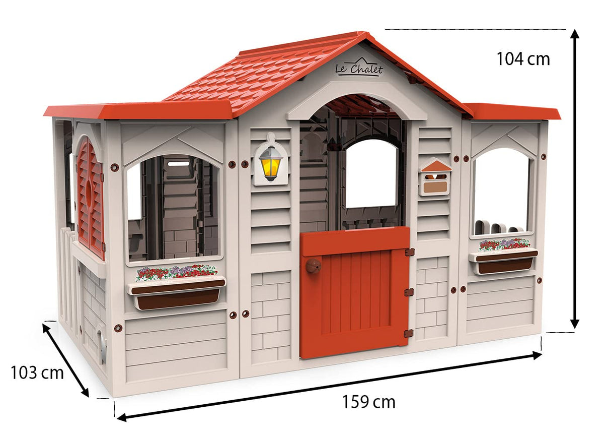 Chicos - Le Chalet Gran Casita Infantil de Exterior e Interior | Casa Resistente y Duradera | Medidas: 159cm x 103cm x 104cm | Recomendada para niños y niñas de 2 años (89650)