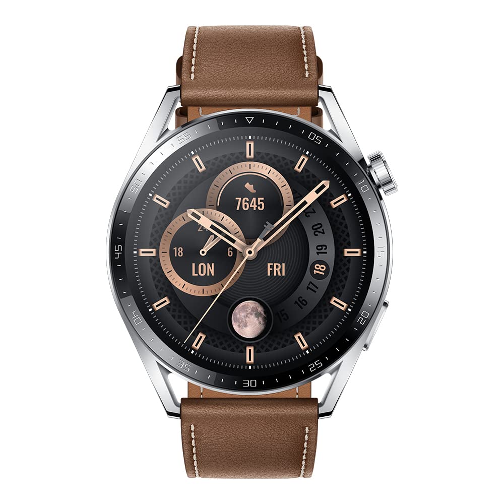 HUAWEI Watch GT 3 46mm Smartwatch, Reloj deportivo, con monitorización SpO2, con pantalla grande, Reloj entrenamiento, Reloj inteligente, Marrón+38 Meses de garantía