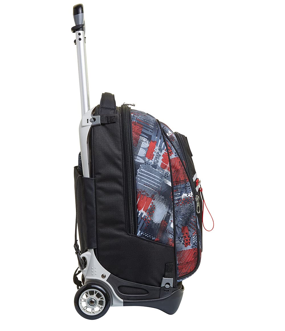Seven Mochila con Ruedas TROLLEY NEW TECH WORLD, Negro - Mochila 3 en 1, Mochila Escolar con Carro - Bolso Escolar Niños, Niñas, Adolescentes - Bolsillo Frontal con Cremallera