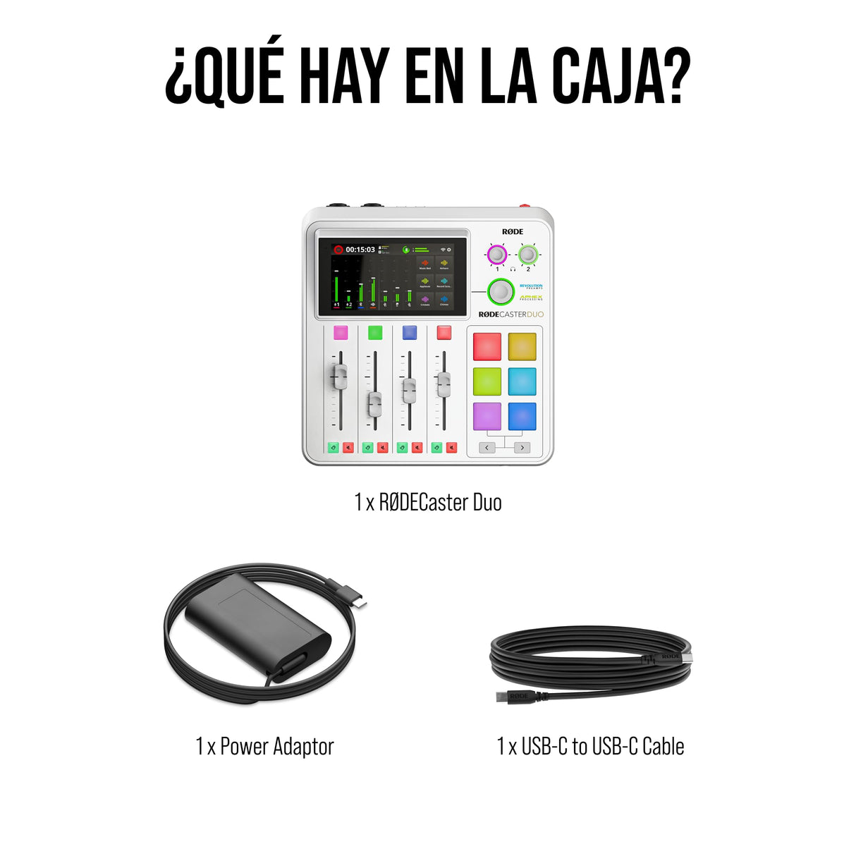 RØDE RØDECaster Duo RØDECaster Duo de RØDE, solución de producción de audio compacta todo en uno para podcasts, transmisiones, producción musical y creación de contenido (Blanco)