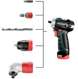 metabo PowerMaxx BS BL Q 601749500 - Taladro atornillador inalámbrico Li-ION 12V 2Ah + 2 pilas