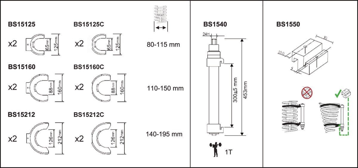 Bahco BS15 - Compresor De Muelles Mc Pherson