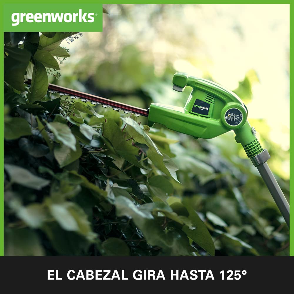 Greenworks G40PHAK2 Cortasetos Pértiga a Batería Eje Divisible, Cuchillas Doble Acción 51 cm, Corta Ramas 18 mm Grosor, Pivote Cabezal 125°, 3000 spm, Batería 40 V 2 Ah y Cargador