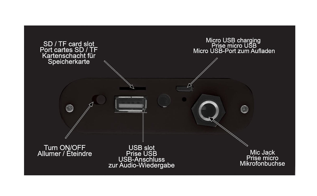 LEXIBOOK, iParty, Altavoz Luminoso Bluetooth portátil con micrófono, Efectos de luz, Karaoke, inalámbrico, USB, Tarjeta SD, batería Recargable, Negro, BTP180BKZ
