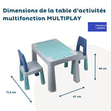 Thermobaby - Mesa multifunción multifunción multiplay para Interiores y Exteriores, 2 sillas y Almacenamiento