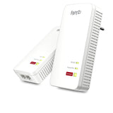 Fritz!Powerline 1240 AX WLAN Set International - Adaptador PLC Gigabit con Wi-Fi 6, Mesh, 2 Puertos Gigabit, Ideal para Streaming, vídeos HD, Internet TV, 1200 Mbps, Interfaz en Español