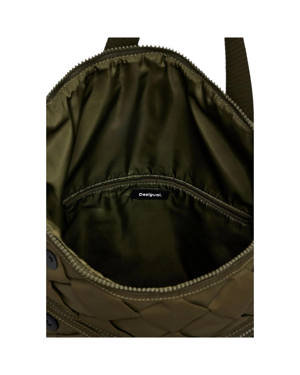 Desigual Accessories-Mochila Grande de Nailon, Nylon Backpack Big para Mujer, Verde, Einheitsgröße