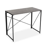 Versa Jack Escritorio Plegable para el Ordenador, Mesa para la Habitación o Estudio. Mesa Gaming, Medidas (Al x L x An) 74 x 45 x 90 cm, Madera y Metal, Color Gris