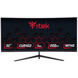 Itek Monitor GGC - 30" Curved R1800, WFHD 2560x1080 UltraWiide, VA, 200Hz, 21:9, 1ms MPRT, 3xHDMI, DP, Audio, HDR Ready, Adapt Sync, Negro