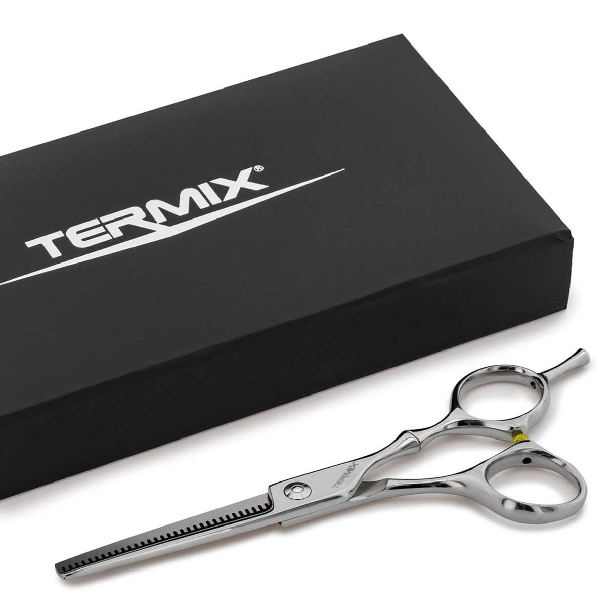 Termix CK23T Tijera Vaciado Profesional 5,5", 32 Dientes en V, Hojas Cóncavas, Aleación Acero Inoxidable, Mango Offset Ergonómico, Corte 25-30% de Volumen