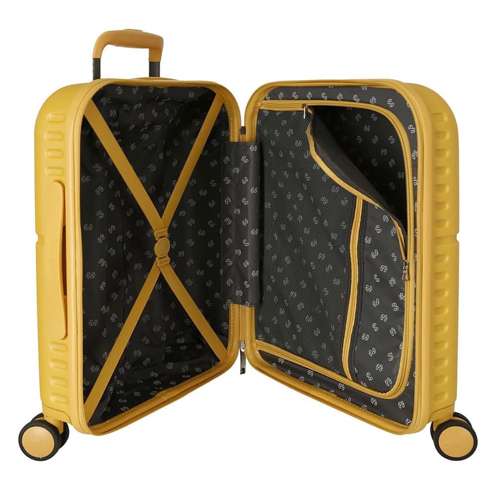 Pepe Jeans Chest Maleta de cabina Amarillo 40x55x20 cms Rígida ABS Cierre TSA integrado 37L 3,22 kgs 4 Ruedas dobles Equipaje de Mano