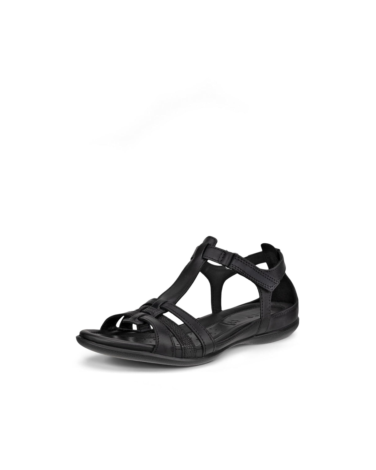 ECCO Flash T-Strap Sandal, Sandalias Mujer, Negro (53859Black/Black), 37 EU