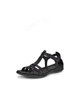 ECCO Flash T-Strap Sandal, Sandalias Mujer, Negro (53859Black/Black), 37 EU