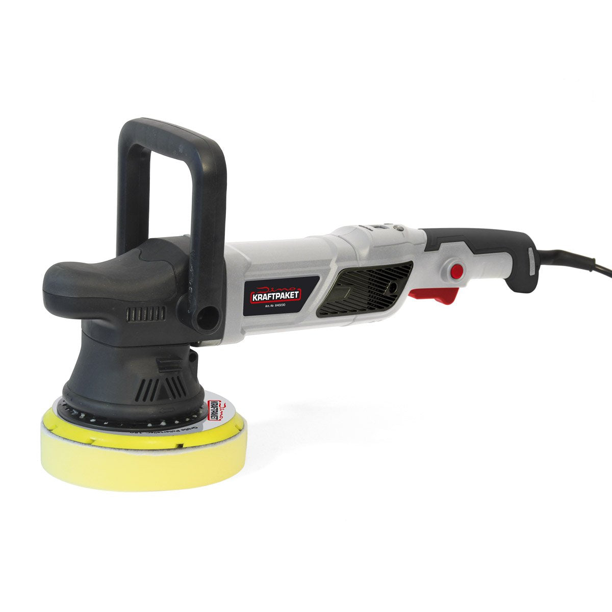 Dino KRAFTPAKET Pulidora excéntrica de 21 mm - 950 W, 12 Niveles con Pantalla LCD y función de Memoria en Juego con Esponja de Pulido y Bolsa para Coche, Barco XXL HUB
