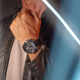 LOTUS Reloj Hombre 18944/2 Vortex Caja de Acero Inoxidable 316l Plateado Correa de Caucho Negro