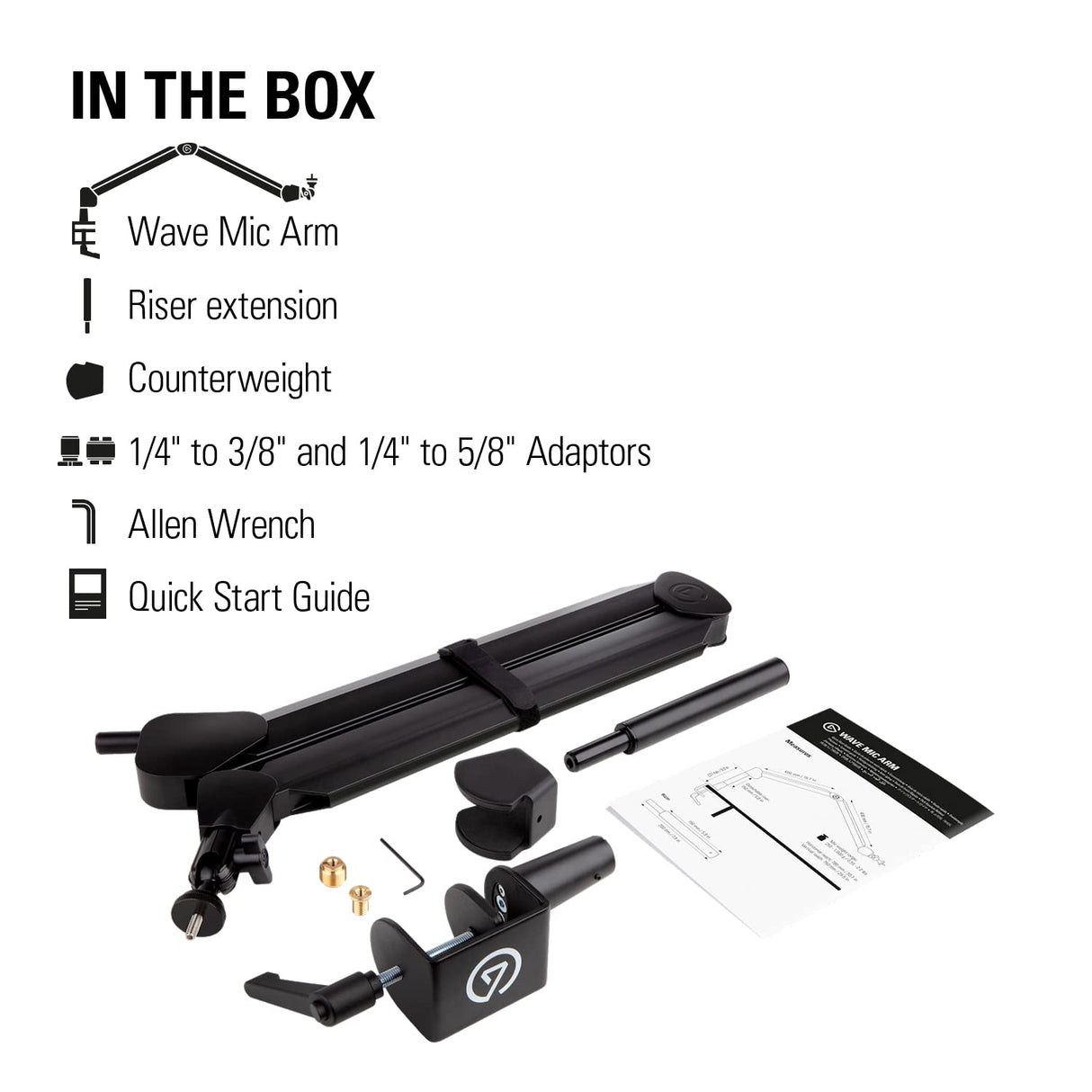 Elgato Wave Mic Arm - brazo articulado profesional con ranuras para cables, abrazadera de mesa, adaptadores de rosca, totalmente ajustable, ideal para podcasts, streaming, juegos, oficina, grabación