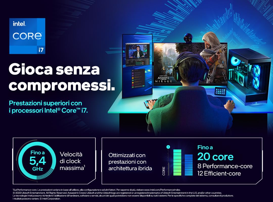Intel® Core™ i7-14700, procesador para Equipos de sobremesa, 20 núcleos (8 P-Cores + 12 E-Cores) hasta 5,4 GHz