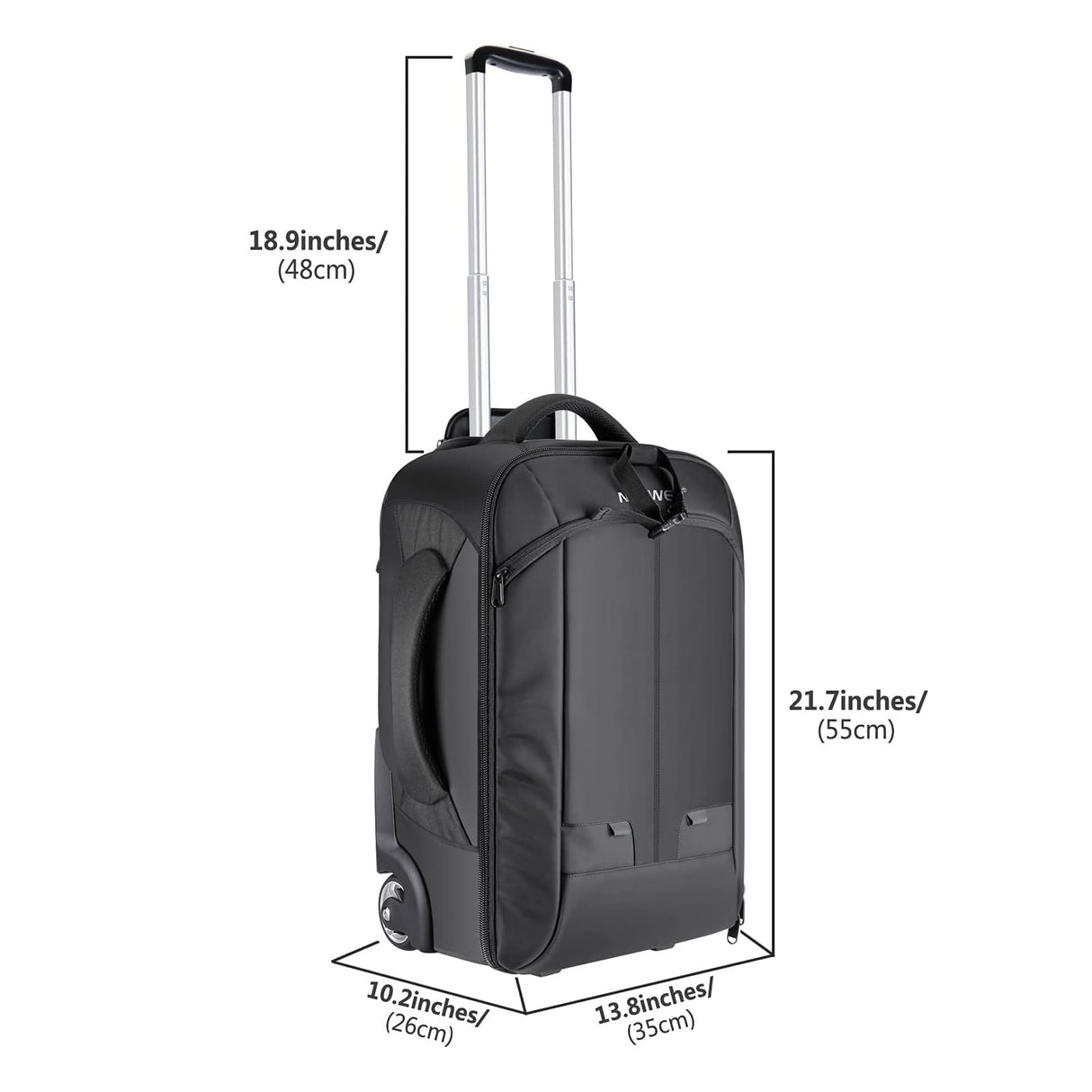 Neewer – Mochila Convertible en Maleta de Ruedas para cámaras SLR/DSLR y Accesorios (NW3300), Negro