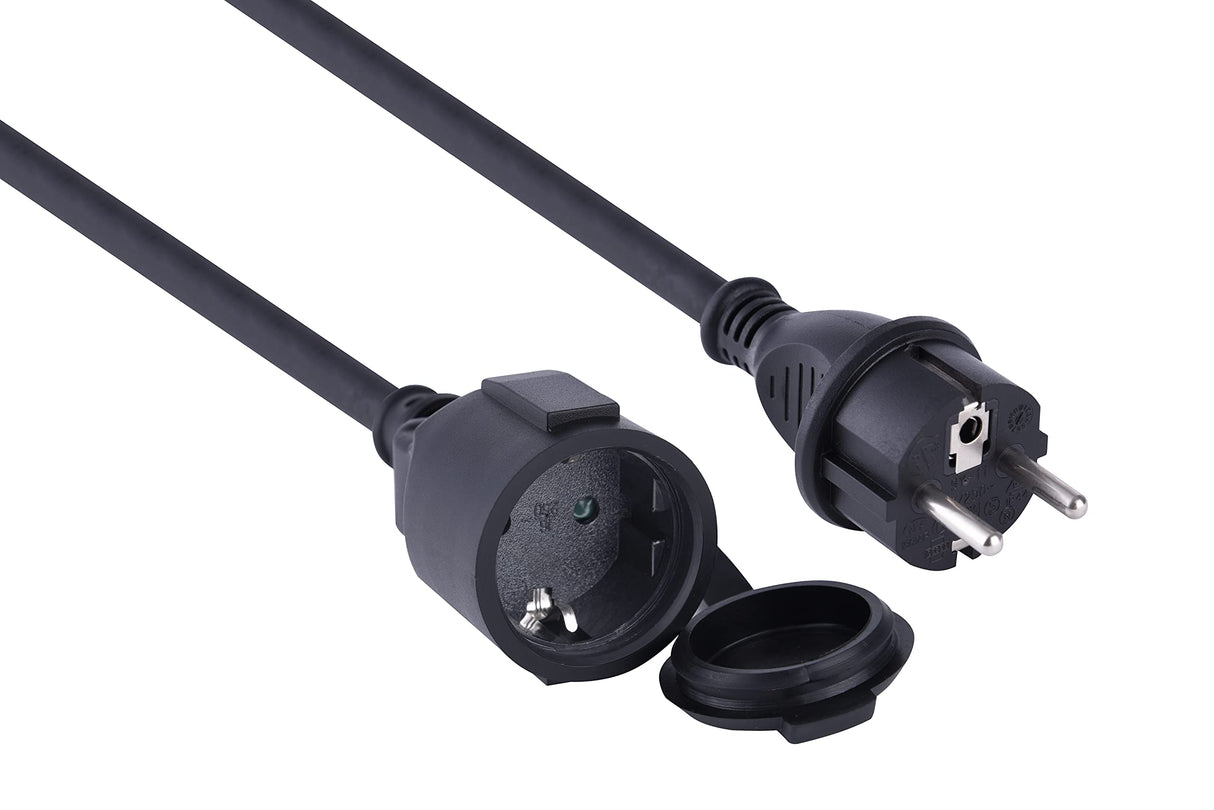 Electraline 01662 Cable alargador 30 M para Exteriores IP44, Adecuado para Construcción, Cable de Goma H07RN-F 3G1.5, Cable de extensión de tipo Schuko
