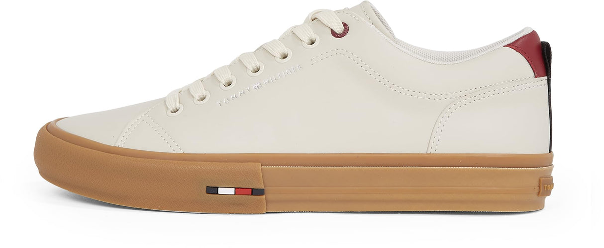 Tommy Hilfiger Sneaker con Suela Vulcanizada Hombre Street Patch Low Top, Blanco (Alabaster), 44