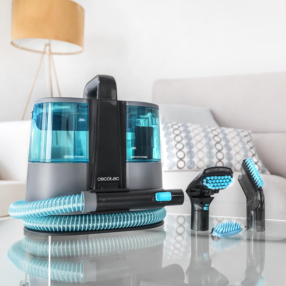 Cecotec Limpiador Aspirador de Tapicerías y Alfombras con Cable Conga 4000 Carpet&Spot Clean XL Advance. 600W, 14kPa, 2 Depósitos: Agua Limpia y Sucia, Pulverizador, Accesorio Ventanas y 3 Boquillas