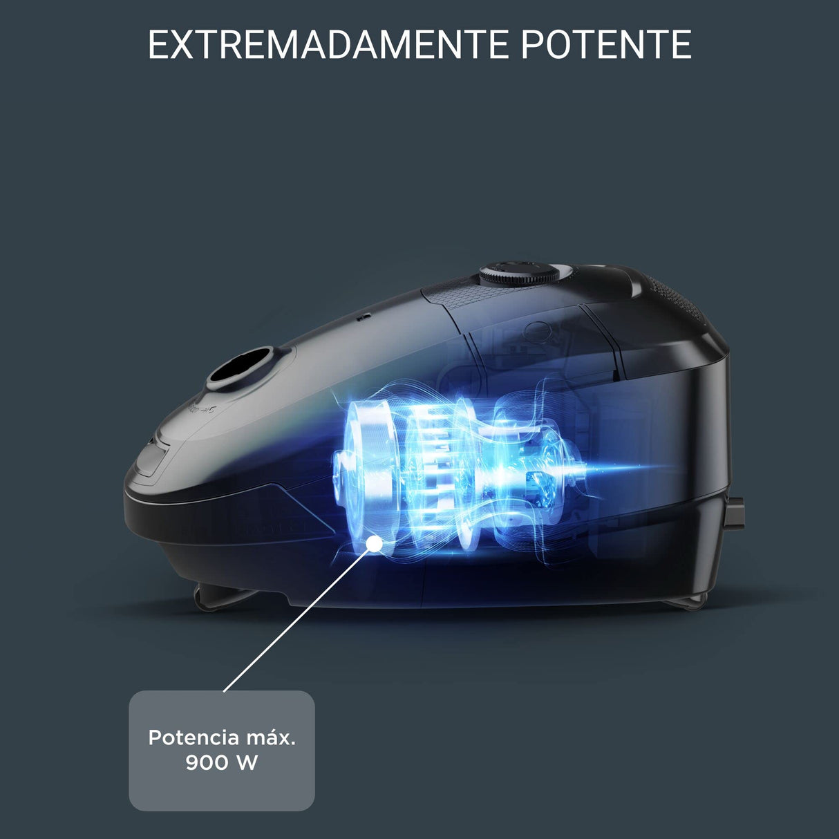 Rowenta Power XXL RO3143EA, aspiradora con bolsa, motor de bajo consumo con máximo de 900 W, capacidad de 4,5 L, kit para parqué, radio de acción de 12 m, filtración, cambio de bolsa higiénico