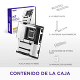 NZXT N7 B850 - Placa Base Gaming AMD B850 AM5 ATX para Ryzen 9000/8000/7000-16+2+1, DDR5, 3X M.2, PCIe 5.0, Wi-Fi 6E, 2.5GbE, USB 4 – M.2 NVME con Cierre rápido – Cubierta Completa – Blanco
