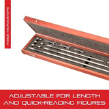 Starrett 124CZ- Juego de micrometros interiores de varilla sólida, gama de 8 – 32 pulgadas, graduación de 0,001 pulgadas, precisión de +/-0,0001 pulgadas, con funda