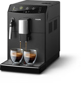 Philips HD8827/01 3000 Serie Cafetera automática, espumador de leche clásico, color negro sin kit de mantenimiento completo negro