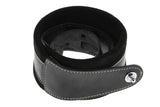 GEWA Correa para guitarra serie Prestige, cuero auténtico, ancho 85 mm, largo 103-139 cm, cierres de seguridad cromados, negro/negro, 1 par de cierres de seguridad F&S incluidos