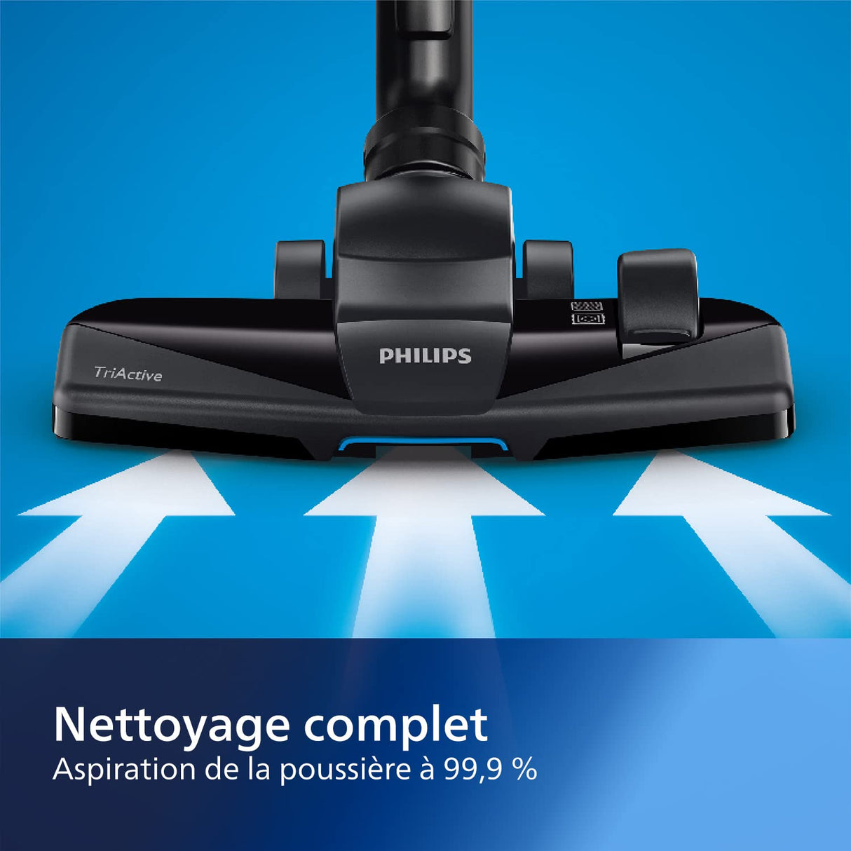 Philips Performer Compact Serie 3000 Aspirador con Bolsa - 900 W, con Filtro Allergy, Alcance de 9 m (XD3110/09) Azul