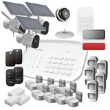 Daewoo Security SA668AM - Alarma doméstica inalámbrica WiFi/gsm conectada, Control Remoto, Sirena, 4 cámaras, Paneles solares, Compatible con Amazon Alexa, Google Home