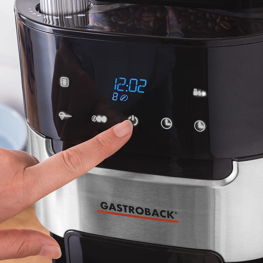 GASTROBACK Cafetera Grind & Brew Pro Thermo, plata, negro