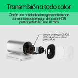 HP Webcam 960 4K - UHD, 3840 x 2160, Videoconferencias, Autoenfoque, Micrófono Integrado, Windows Hello, Teams, Zoom, Google Meet, Twitch, Youtube, Streaming - Color Plata