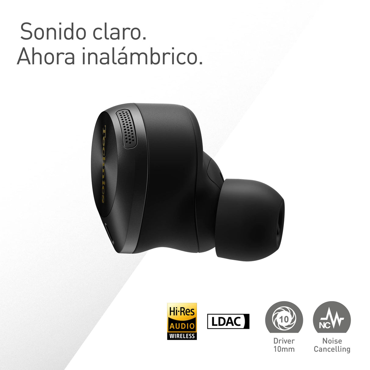 Technics EAH-AZ80E-K Auriculares Inalámbricos con Cancelación De Ruido, Bluetooth Multipunto 3 Dispositivos, Cómodos Intraurales, Carga Inalambrica, Negro