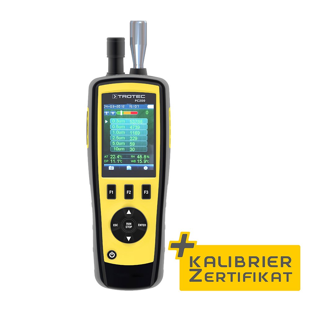 TROTEC Contador de partículas PC200 incluido el certificado de Calibración
