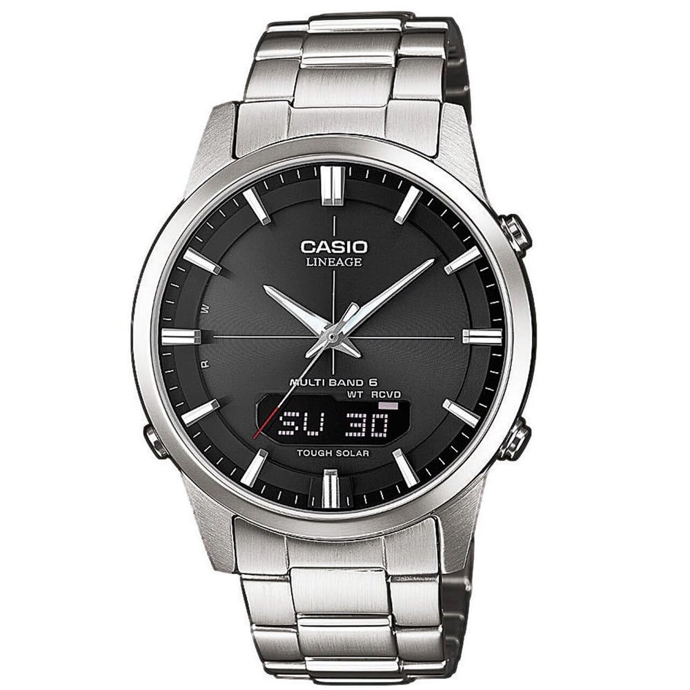 Casio LCW-M170D-1AER - Reloj Analógico/Digital de Cuarzo para Hombre con Correa de Acero Macizo y Cristal de Zafiro, 46.4 x 39.6 x 9.2 mm