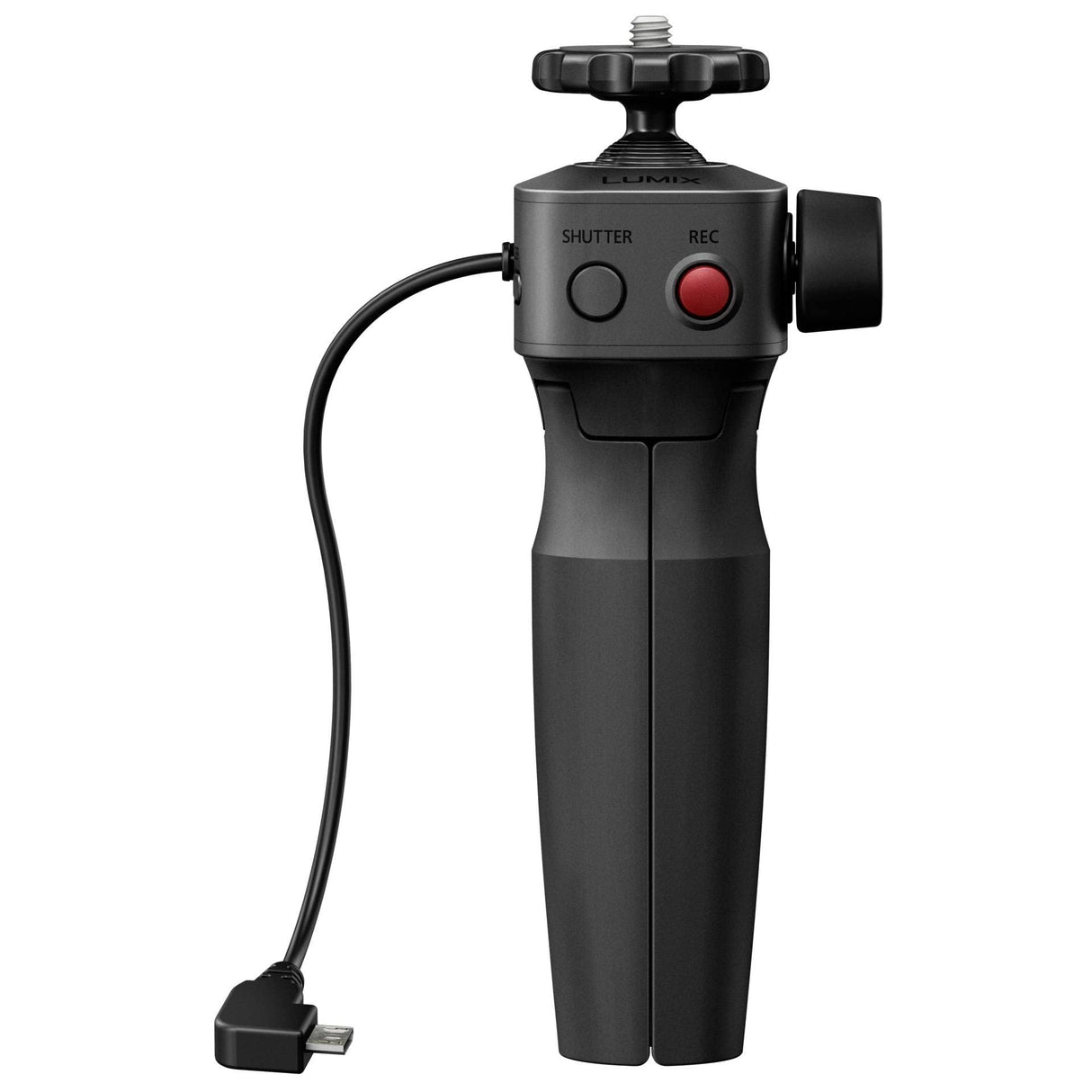 Panasonic Lumix DMW-SHGR1 - Empuñadura para cámara LUMIX G (trípode para vlogging, 2 en 1 empuñadura y trípode, botón grabación de vídeo/Foto, Ligera y compacta, sin batería, Cable USB) Negro