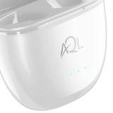 AQL Escape | Auriculares Bluetooth de Forma de cápsula con tecnología Environment Noise Canceling con Funda de Carga - 5 Horas de Playtime - Blanco