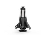 Joseph Joseph Elevate Utensilios de Cocina de Silicona, 5 Piezas, Accesorios sin BPA, Antiadherentes, Resistentes al Calor, Mango en Acero Inoxidable, con Soporte Giratorio