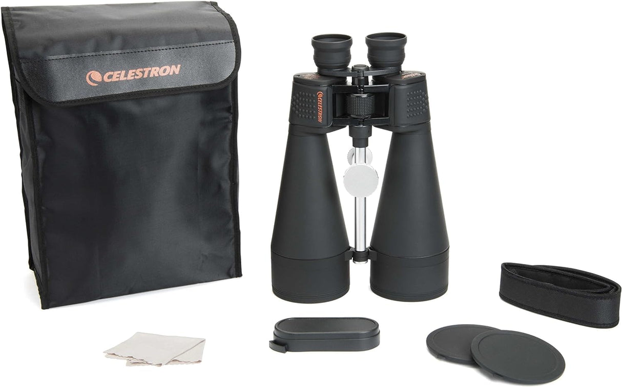 Celestron 71018 SkyMaster 20x80mm Prismáticos Porro Prism con Lente Multicapa, Cristal de Prisma BaK-4 y Funda de Transporte, Negro