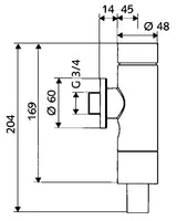 Schell fluxómetro Basic de cisterna para inodoro 3/4 pulgadas, cromo, 1 pieza, 21273 1