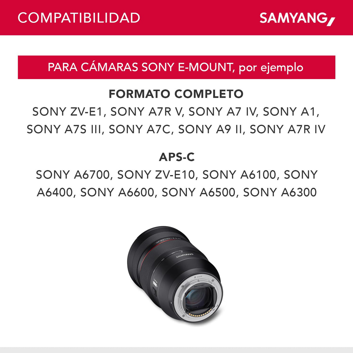 SAMYANG AF 24-70 mm F2,8 FE con estación de Lente para Sony E – Enfoque automático de Formato Completo y Objetivo APS-C 24-70 mm Zoom F 2.8 para cámaras Sony Alpha A7 A9 A1 A7C A6000 Series