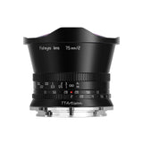 TT Artisan 7,5 mm F2.0 APS-C Fisheye Conector MFT Mount Black Ultra Gran Angular con ángulo de visión de 180 Grados