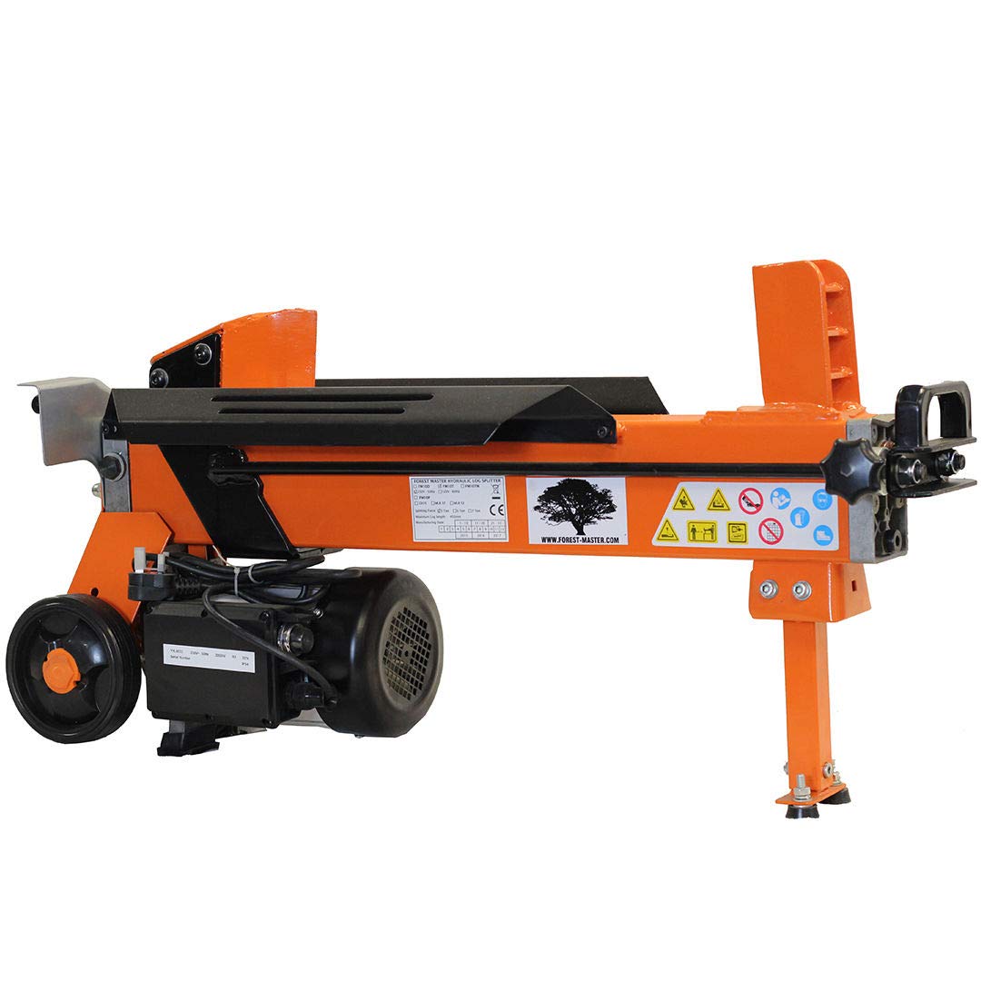 Forest Master 7 toneladas de Potente Separador de Madera eléctrico Duocut Banco de Trabajo con Cuchillas y Rejilla de protección FM10D-7-TC, Rojo